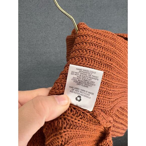 NWT Pinque Burnt Orange Textured Cardigan - Picture 7 of 7